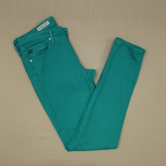Ag Adriano Goldschmied Denim - AG Adriano Goldschmied Stevie Ankle Slim Straight Jeans Women's Size 26 Teal